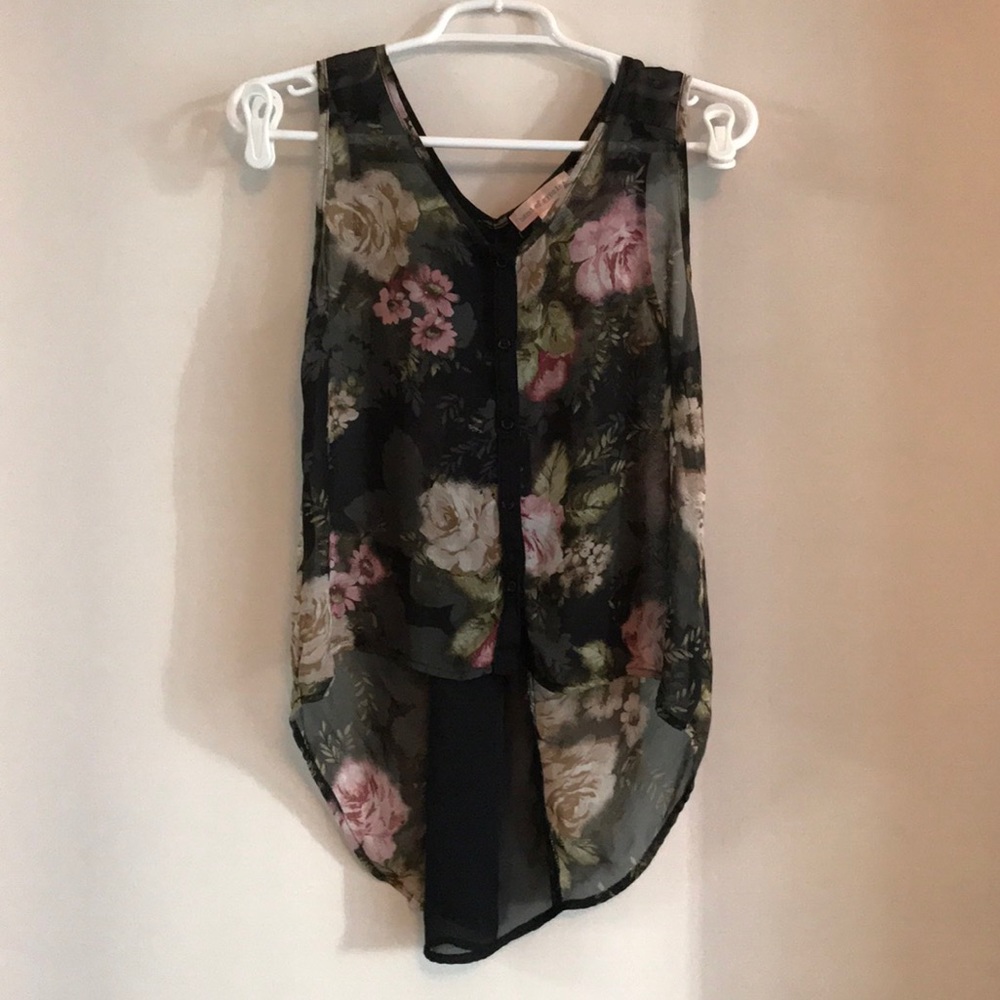 Sheer Floral Tank Top